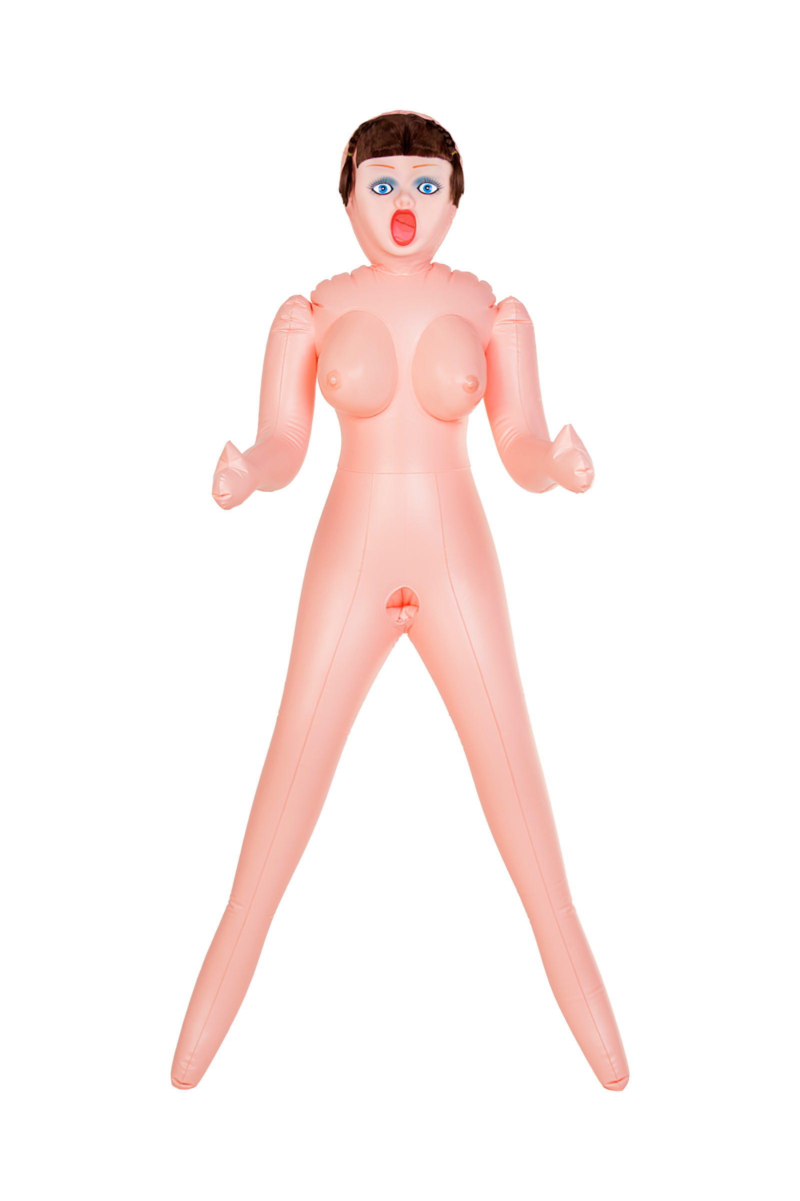 Кукла надувная Dolls-X by TOYFA Grace, шатенка, с тремя отверситями, кибер вставка: вагина-анус. Фото N2