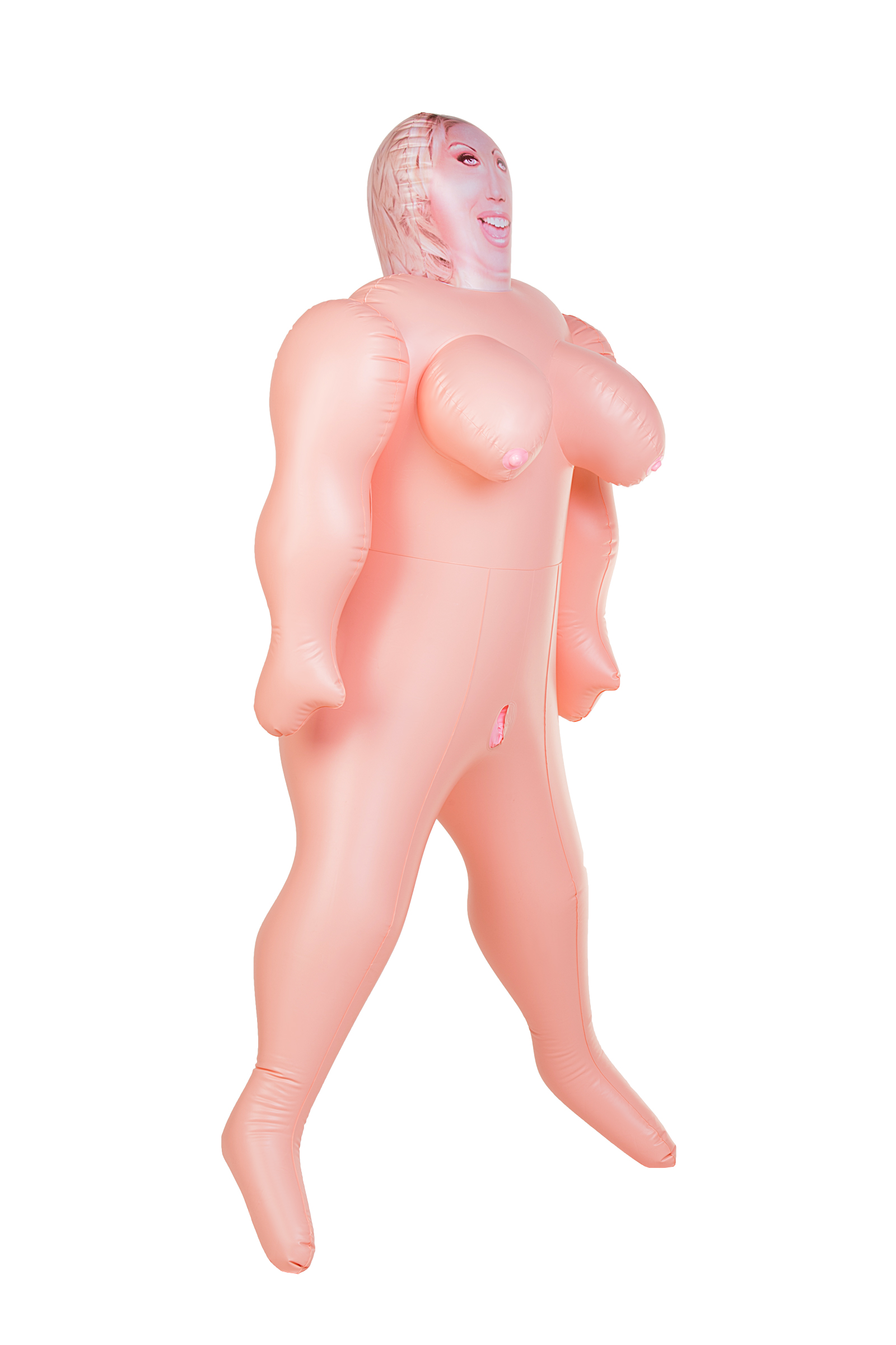 Кукла надувная Dolls-X by TOYFA Isabella, толстушка, с двумя отверстиями, блондинка, 160 см. Фото N3