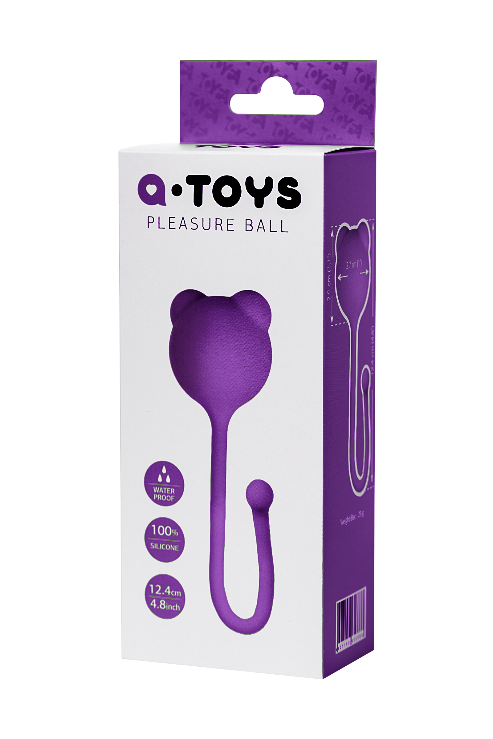 Вагинальный шарик A-Toys by TOYFA Tigo, силикон, фиолетовый, 12,4 см, Ø 2,7 см. Фото N4
