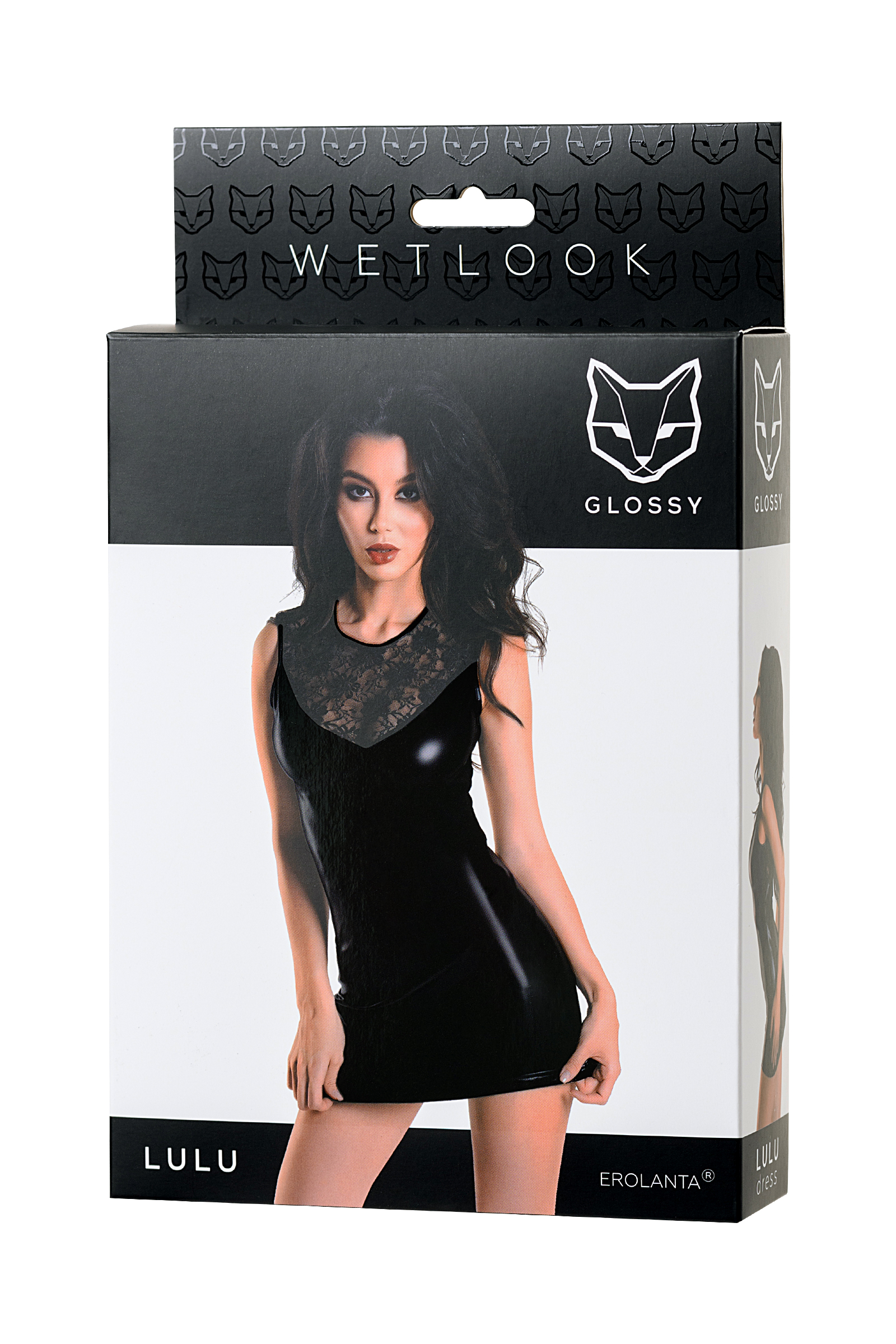 Платье Glossy Lulu из материала Wetlook, черное, S. Фото N5