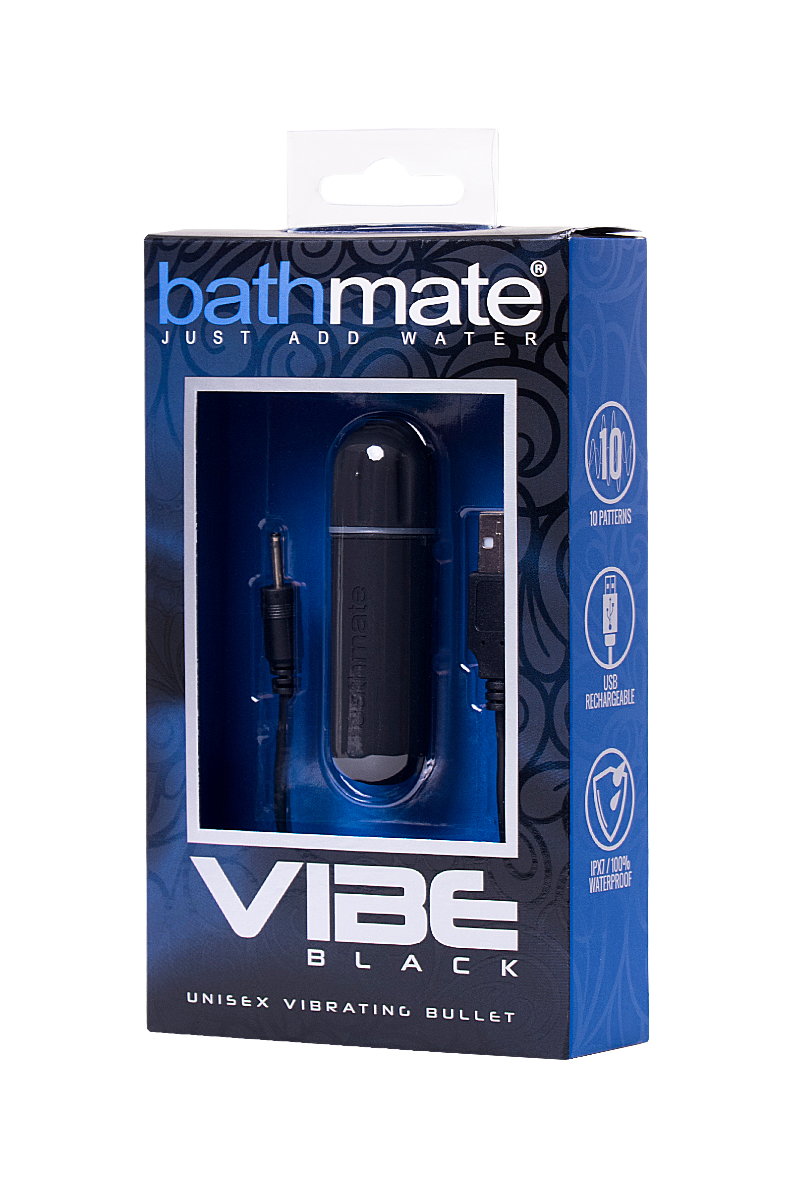 Вибропуля Bathmate Vibe Bullet Black, перезаряжаемая, водонепронецаемая, пластик, черная. Фото N5