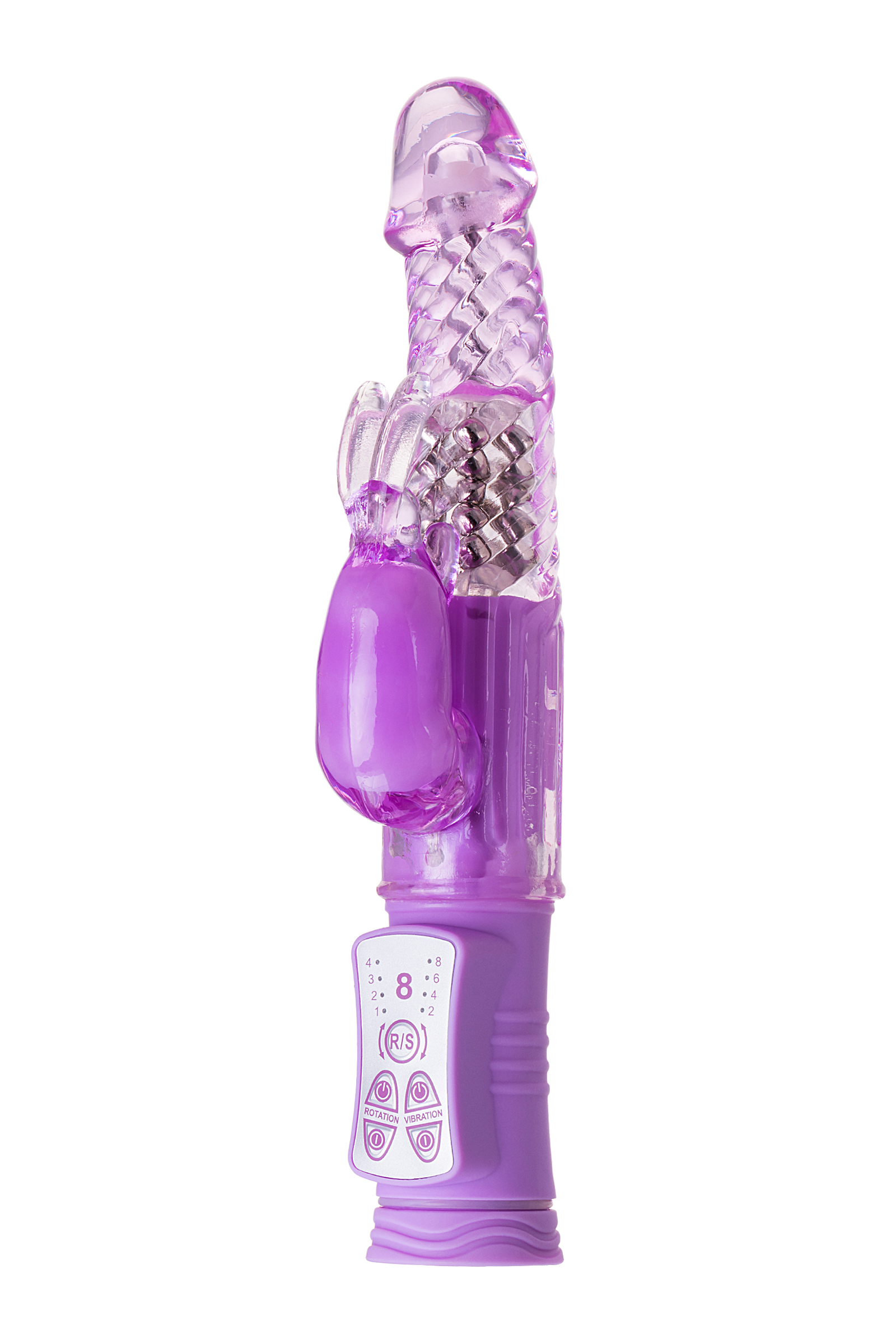 Вибратор с клиторальным стимулятором TOYFA A-Toys High-Tech fantasy, TPE, фиолетовый, 22, 5 см. Фото N2