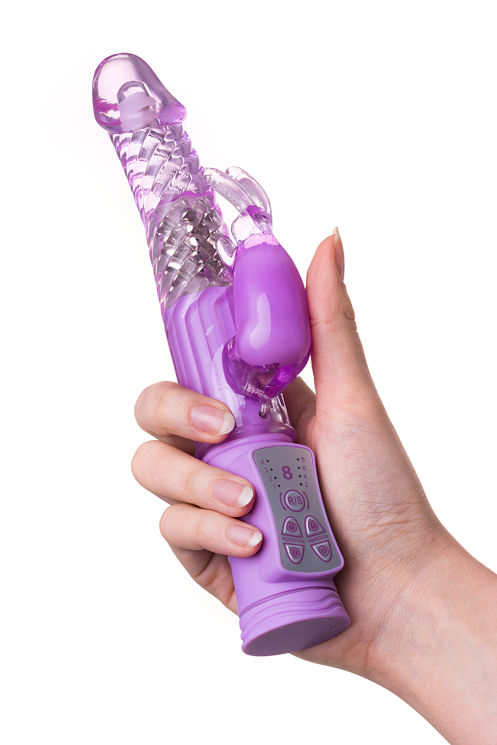 Вибратор с клиторальным стимулятором TOYFA A-Toys High-Tech fantasy, TPE, фиолетовый, 22, 5 см. Фото N9