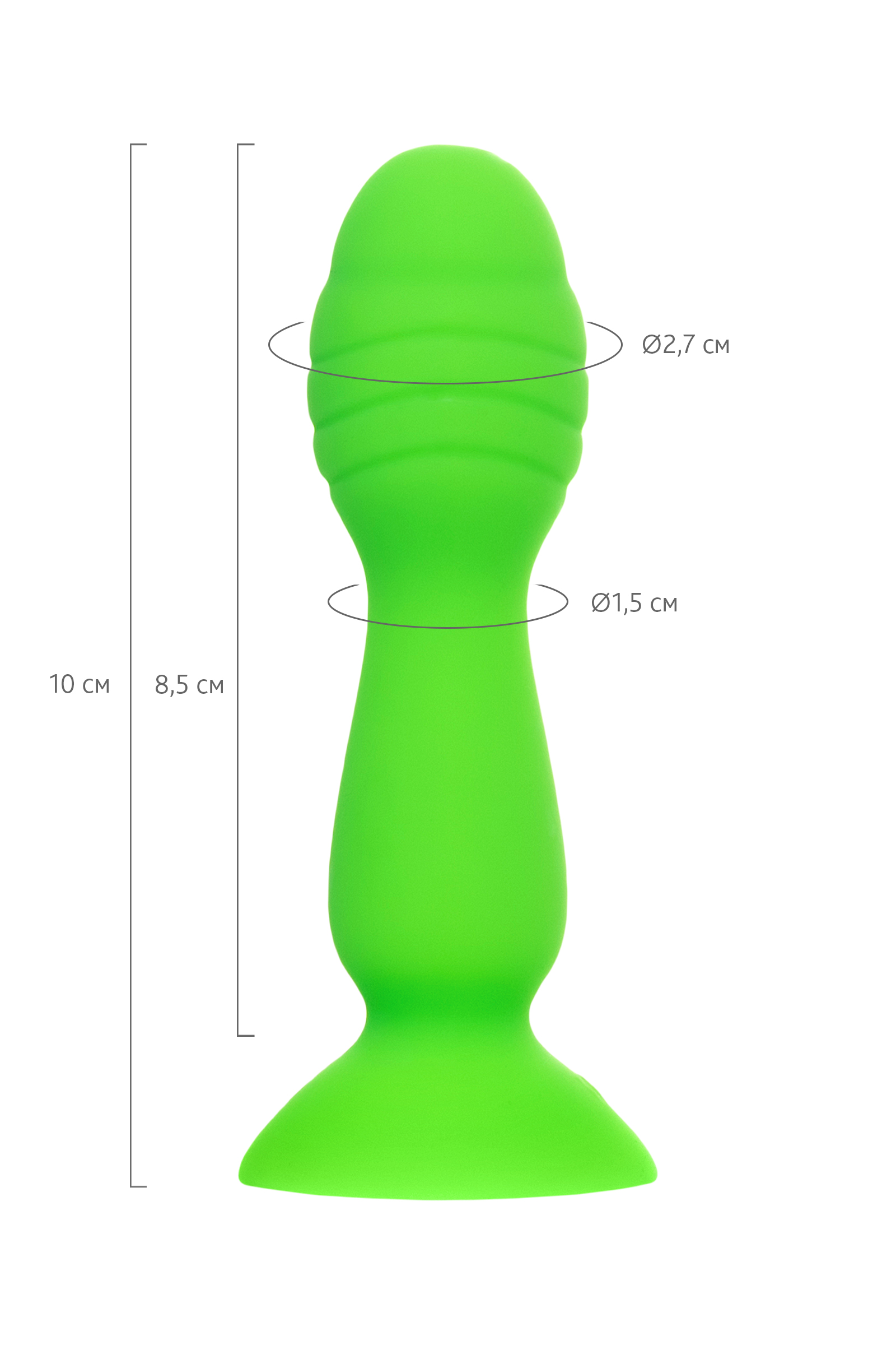 Анальная втулка A-Toys by TOYFA Terg, силикон, зеленый, 10 см. Фото N8
