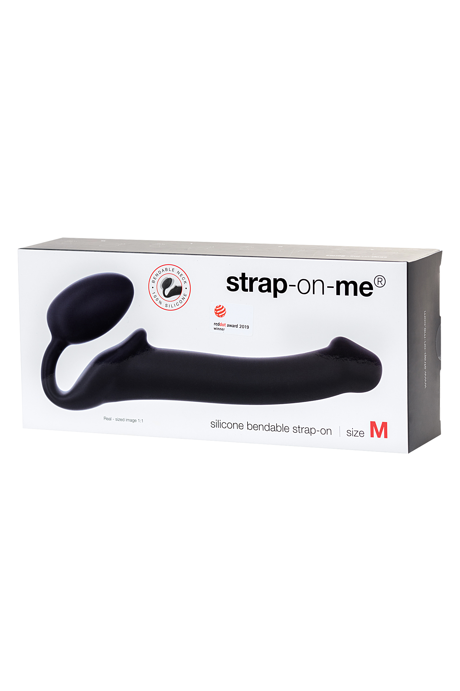 Безремневой нереалистичный страпон Strap-on-me, M, силикон, черный, 24,5 см. Фото N8