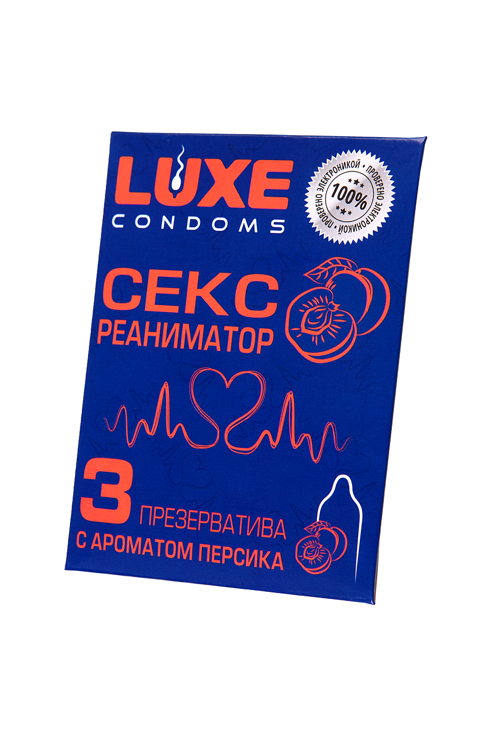 Презервативы Luxe, конверт «Сексреаниматор», латекс, персик, 18 см, 5,2 см, 3 шт. фото 1. Фото N2