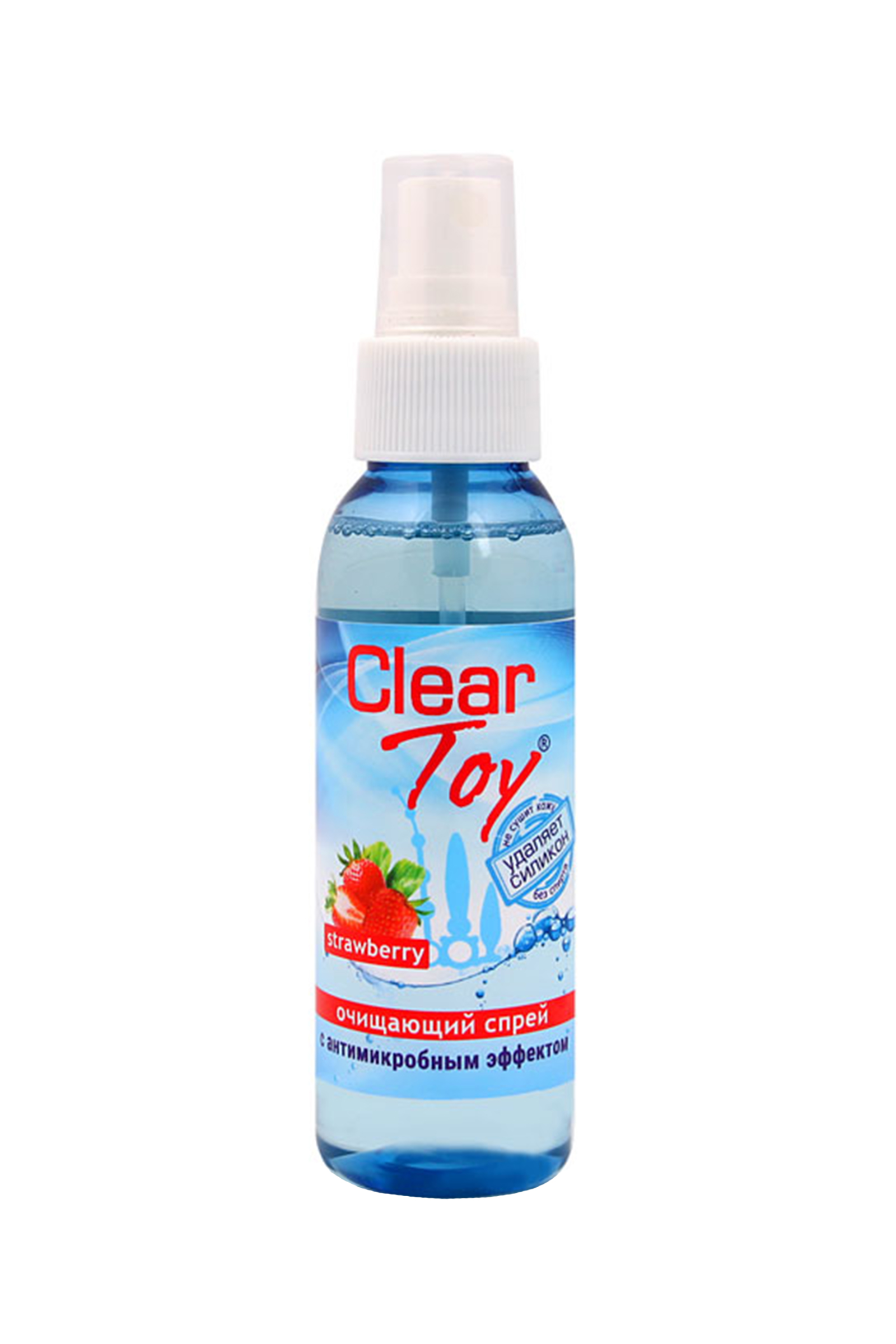 Очищающий спрей "CLEAR TOYS STRAWBERRY" с антимикробным эффектом, 100 мл. Фото N2