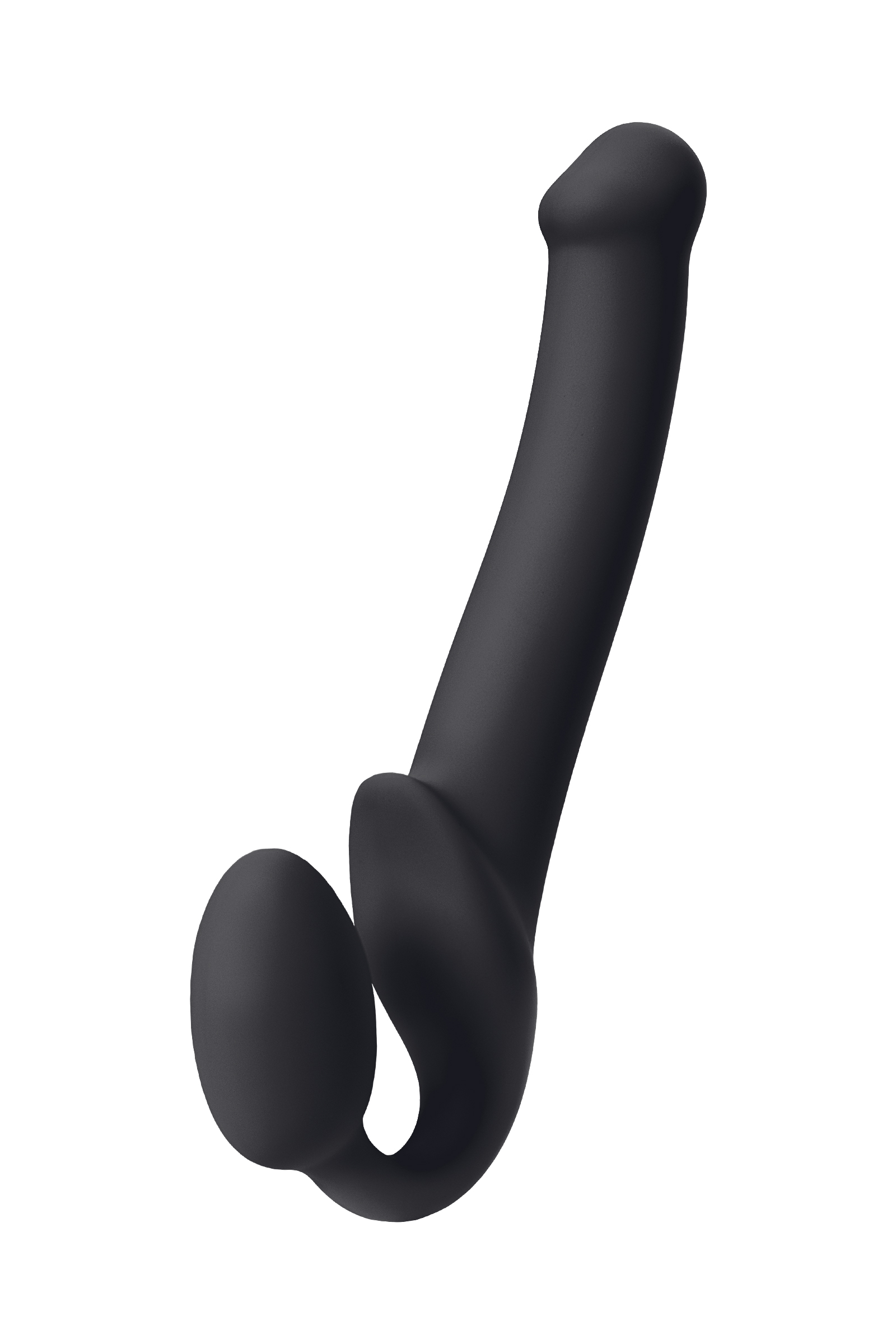 Безремневой нереалистичный страпон Strap-on-me, M, силикон, черный, 24,5 см. Фото N3