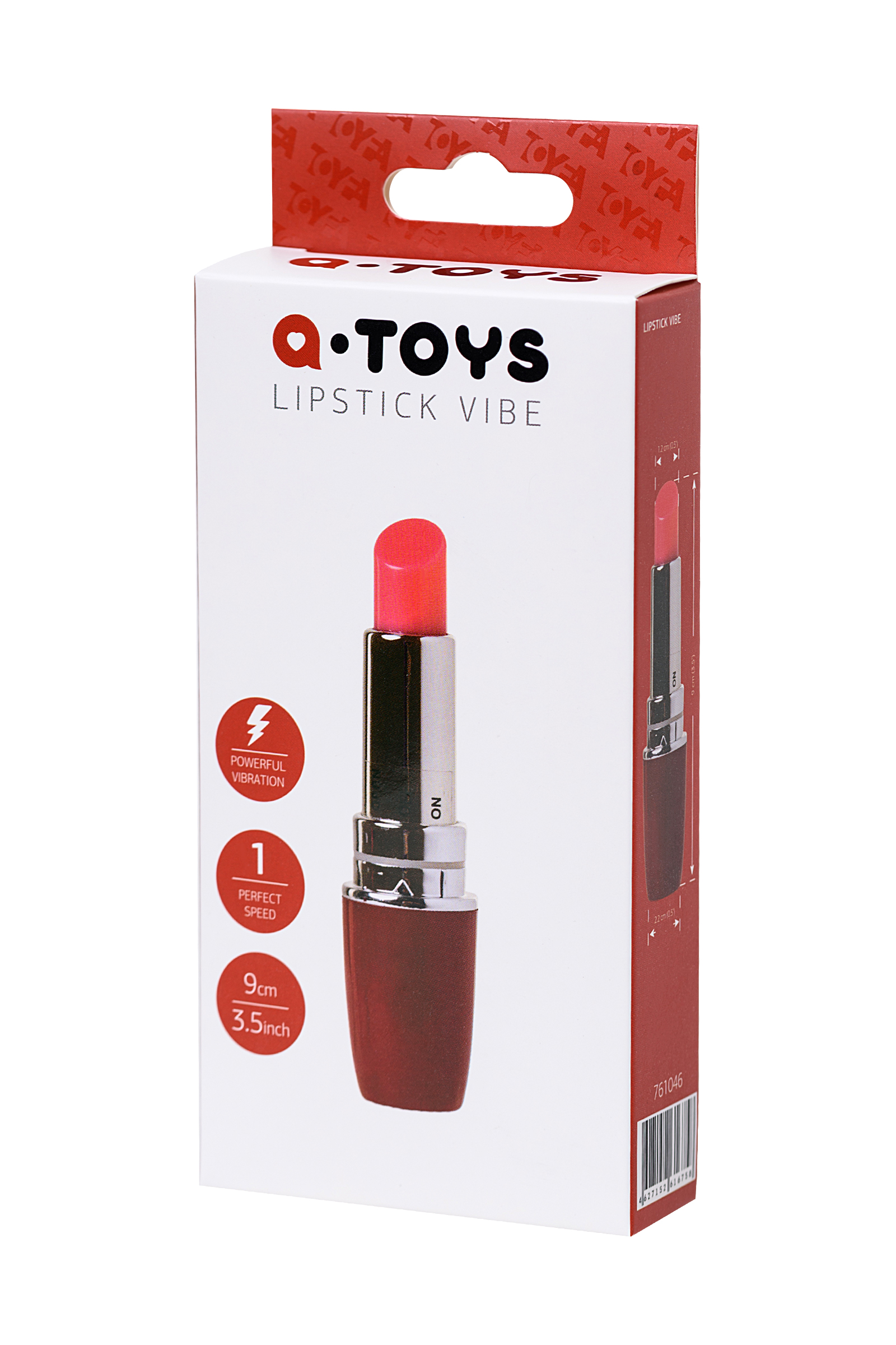 Вибромассажер A-Toys by TOYFA Lipstick, ABS пластик, красный, 9 см. Фото N6