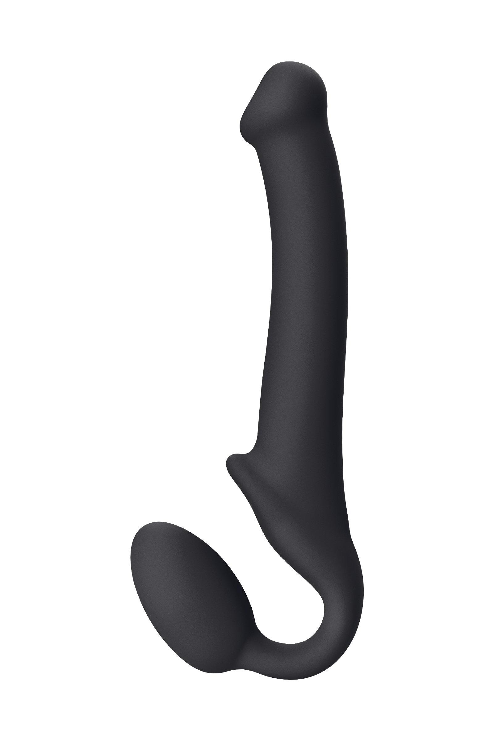 Безремневой нереалистичный страпон Strap-on-me, M, силикон, черный, 24,5 см. Фото N5