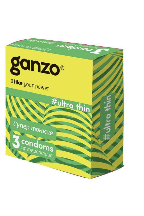 Презервативы Ganzo, ultra thin, супер тонкие, латекс, 18 см, 5,2 см, 3 шт. фото 1. Фото N2