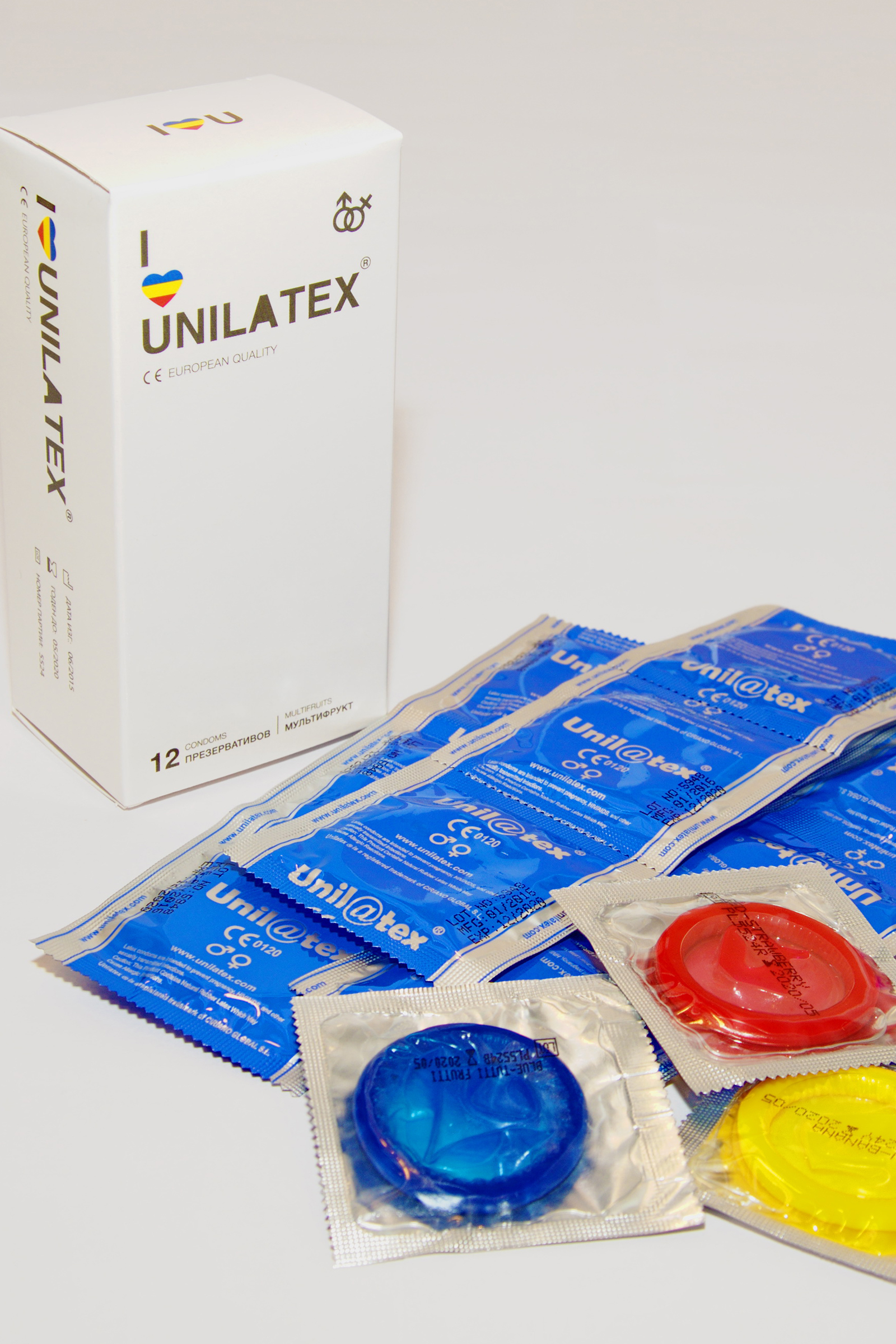 Презервативы Unilatex, multifrutis, аромат, цветные, 19 см, 5,4 см, 15 шт. фото 1. Фото N2