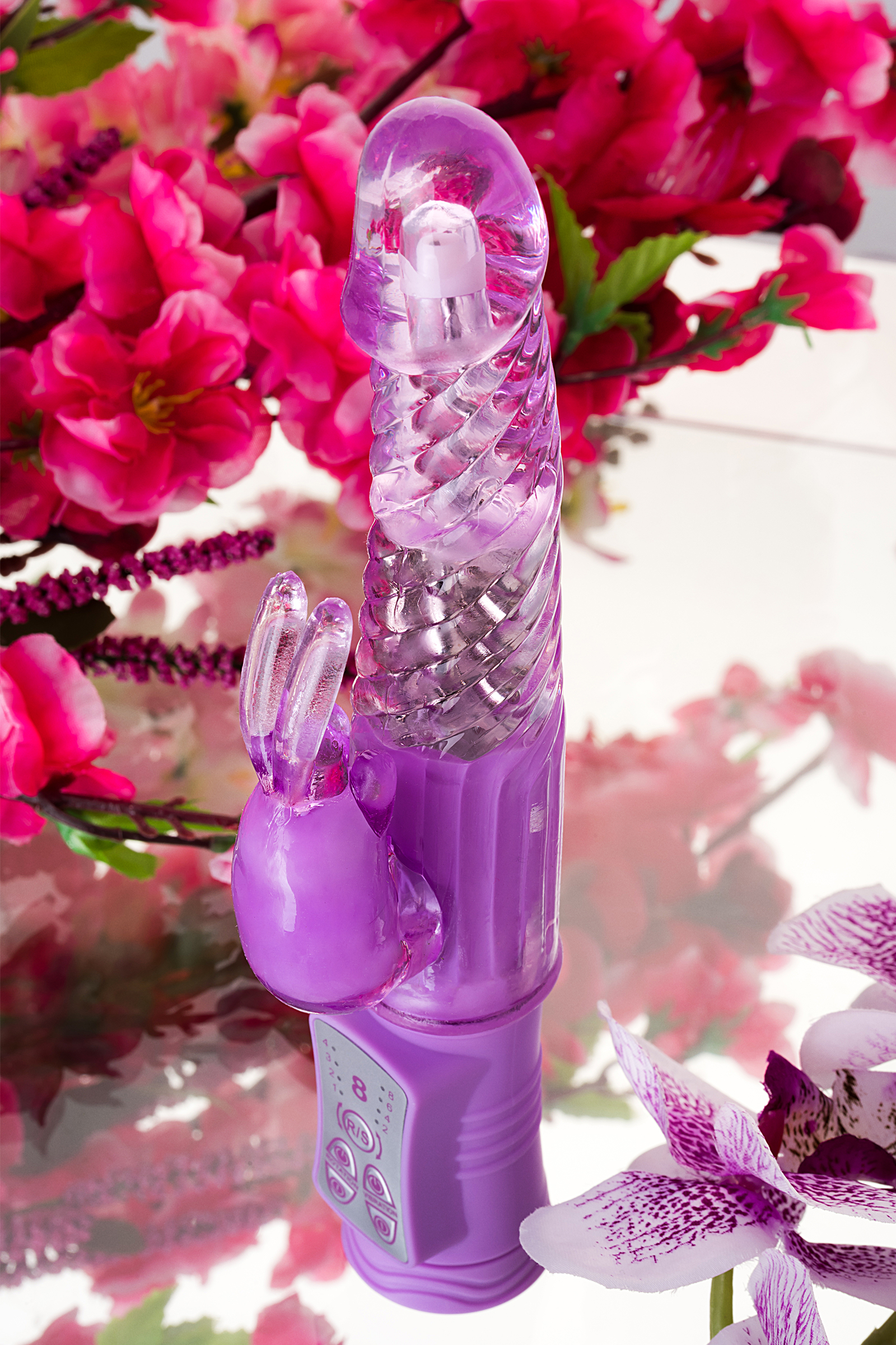 Вибратор с клиторальным стимулятором TOYFA A-Toys High-Tech fantasy, TPE, фиолетовый, 22, 5 см. Фото N19