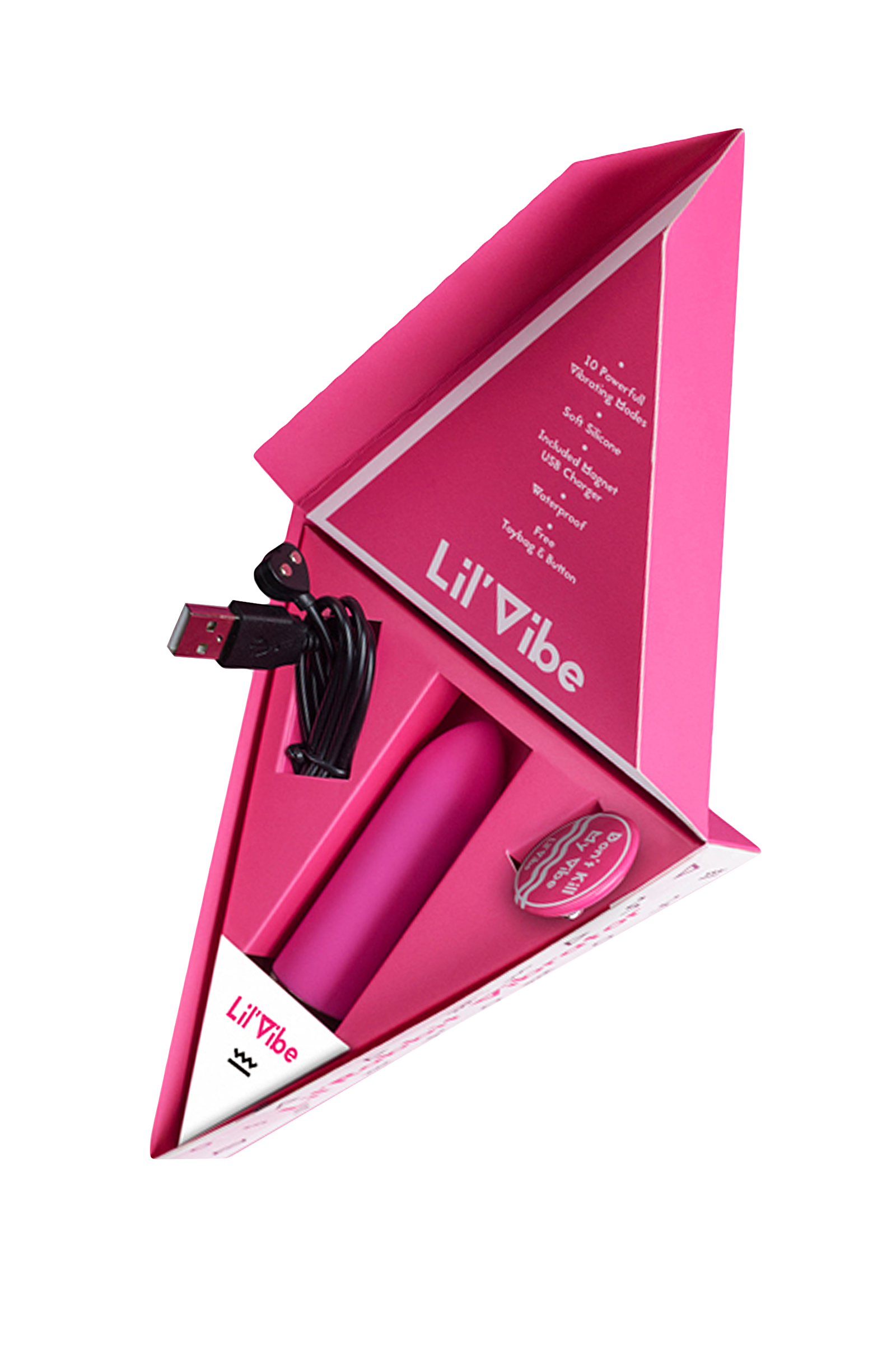 Нереалистичный вибратор Lil'Vibe, силикон, розовый, 10 см. Фото N5