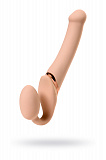 Безремневой нереалистичный страпон Strap-on-me с вибрацией, M, силикон, телесный, 24,5 см